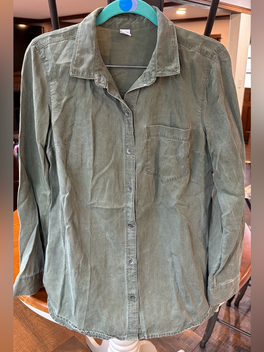 Old navy khaki button down shirt